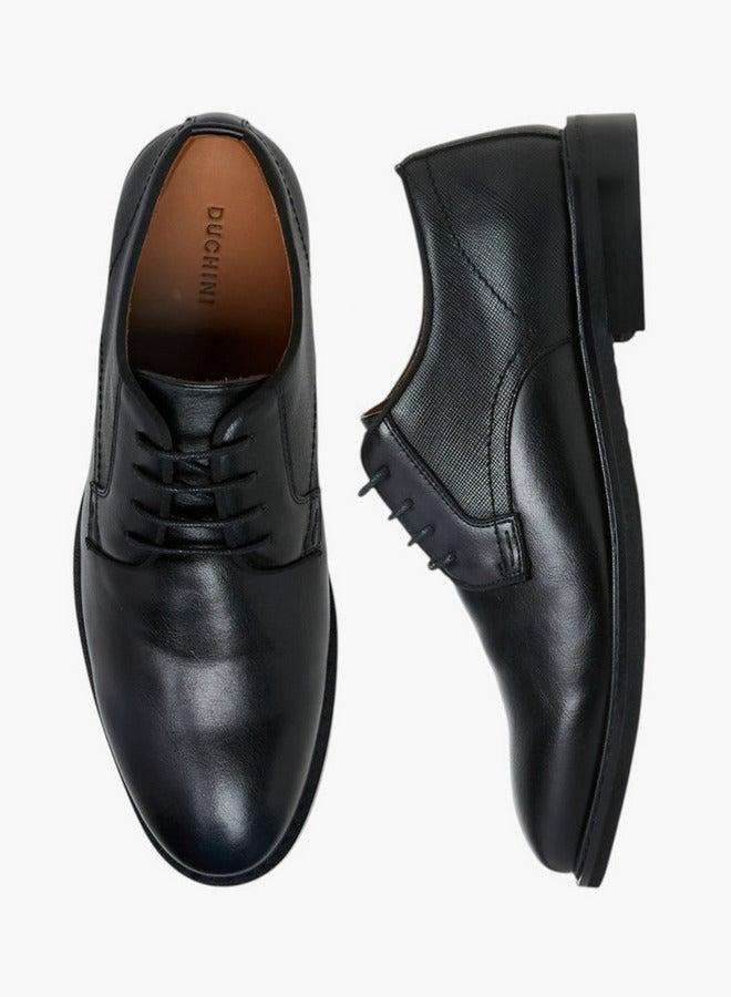 DUCHINI Men's Solid Lace-Up Derby Shoes - Image 3