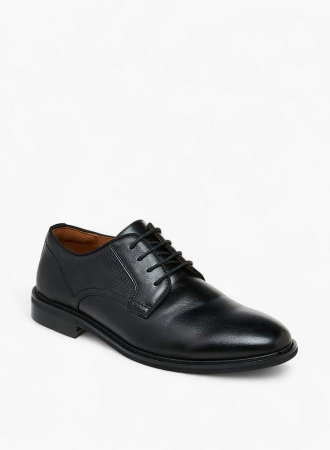 DUCHINI Men's Solid Lace-Up Derby Shoes - Image 1