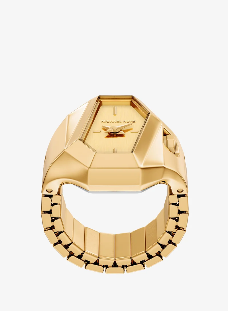 Michael Kors  Gold-Plated Metal Bracelet Analog Ring Watch for Women | Best Price UAE