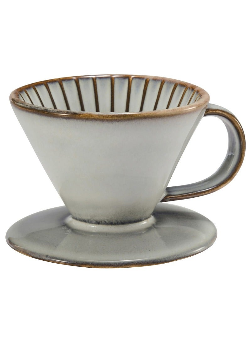 Coffee Filter Holder, Ceramic, Beige, Durable & Decorative - Image 1