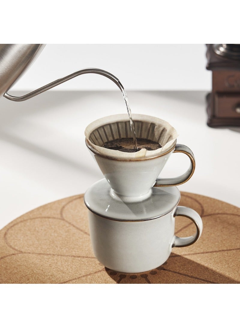 Coffee Filter Holder, Ceramic, Beige, Durable & Decorative - Image 4
