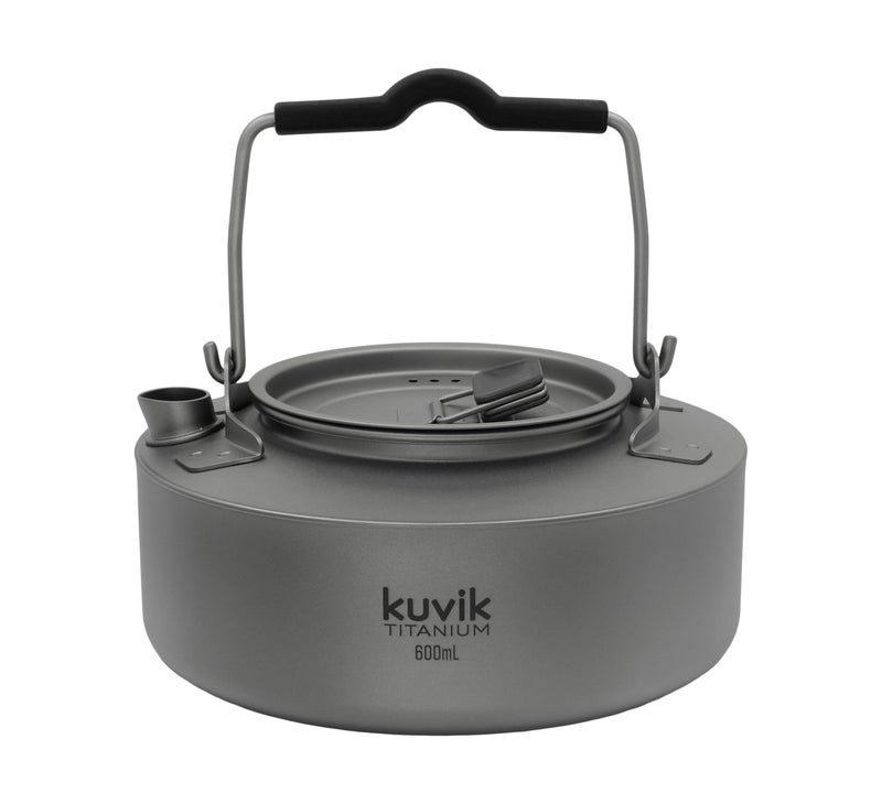 Kuvik Titanium Kettle 600ml (20.3 oz) - Ultralight and Compact Kettle for Backpacking, Camping, and Home - Image 1