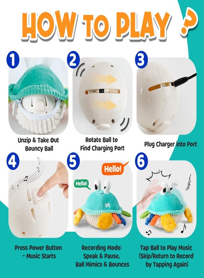 Innofans Baby Toys for 12 18 Months - Musical Crawling Dancing Bouncing Learning Crab Plush Toy - Infant Tummy Time Sensory Toys for Toddlers 1-3 Year Old Boys and Girls Christmas Birthday Gifts - Image 5