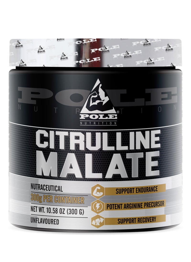 POLE NUTRITION Citrulline Malate 300g - Enhances Exercise Performance & Cardiovascular Health  - Image 1