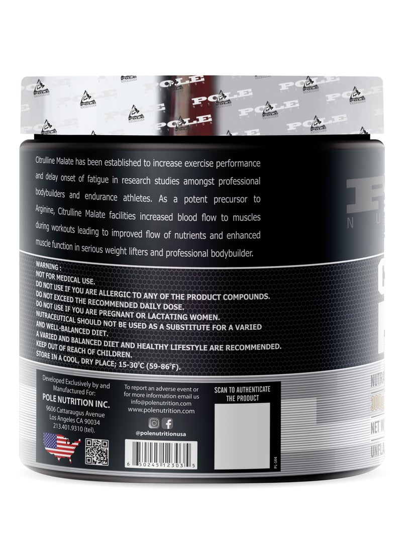 POLE NUTRITION Citrulline Malate 300g - Enhances Exercise Performance & Cardiovascular Health  - Image 2