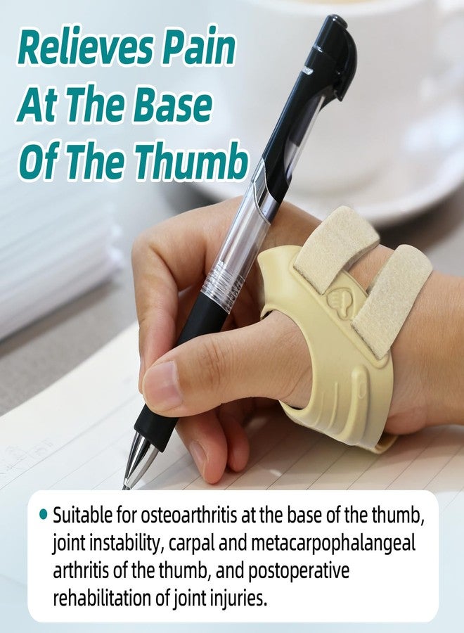Malloraned CMC Thumb Brace for Right Hand,Arthritis Thumb Stabilizer with Memory Shape, Adjustable Finger Splint Brace for Hands Wrist Pain Relief Men and Women (Beige-Right Hand, Large) - Image 3