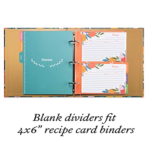 Jot  Mark Jot & Mark Blank Recipe Binder Dividers with Tabs - Six Customizable Organizer Dividers for 8.5"x9.5" 3-Ring Binders (Rainbow) - Recipe Book with Tabs - Image 4