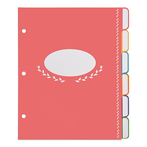 Jot  Mark Jot & Mark Blank Recipe Binder Dividers with Tabs - Six Customizable Organizer Dividers for 8.5"x9.5" 3-Ring Binders (Rainbow) - Recipe Book with Tabs - Image 5