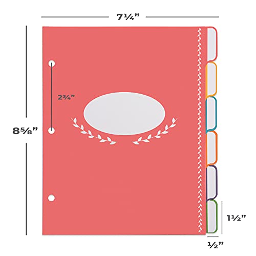 Jot  Mark Jot & Mark Blank Recipe Binder Dividers with Tabs - Six Customizable Organizer Dividers for 8.5"x9.5" 3-Ring Binders (Rainbow) - Recipe Book with Tabs - Image 2