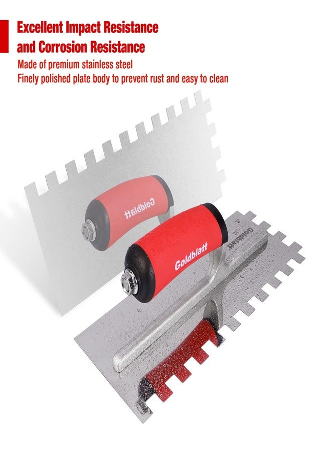 جولدبلات مجرفة جولدبلات ذات الشق المربع مقاس 1/2 بوصة، مصنوعة من الفولاذ المقاوم للصدأ عالي الجودة بمقبض ناعم، أداة مثالية لأعمال تركيب الأسمنت والخرسانة والبلاط الحجري - Image 4