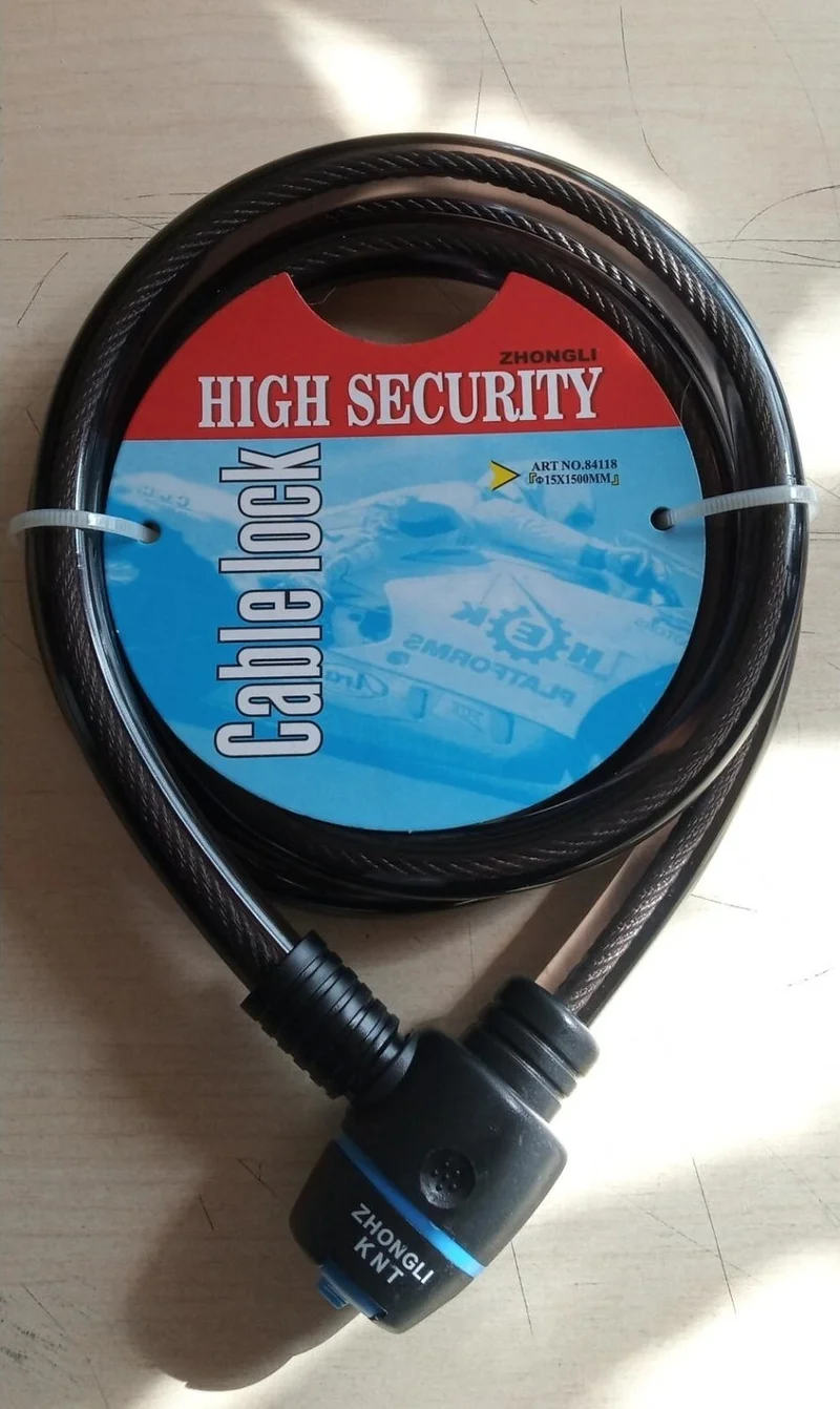 Tex 15x1000 mm Rope Bicycle Lock with Key