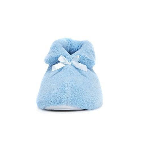 MUK LUKS Women's Micro Chenille Boot With Satin Bow Shoe, Blue Mist, Medium M US - Image 2