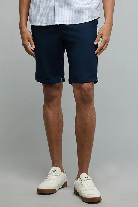 أر أند بي Solid Shorts with Drawstring Waist