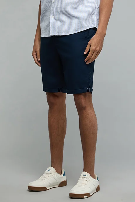 أر أند بي Solid Shorts with Drawstring Waist
