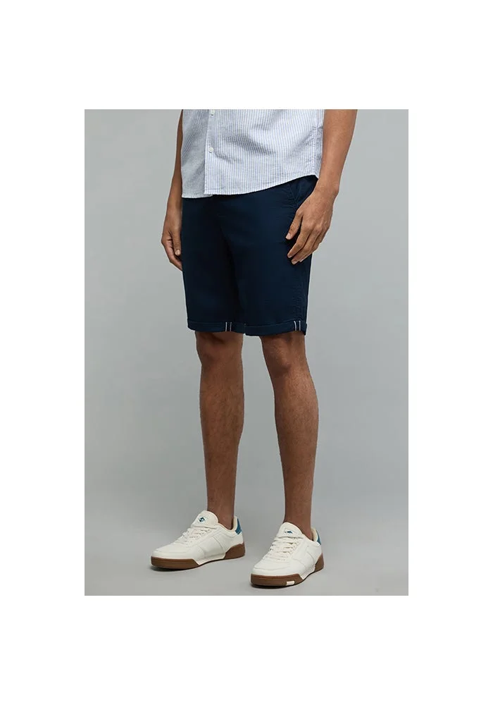 أر أند بي Solid Shorts with Drawstring Waist