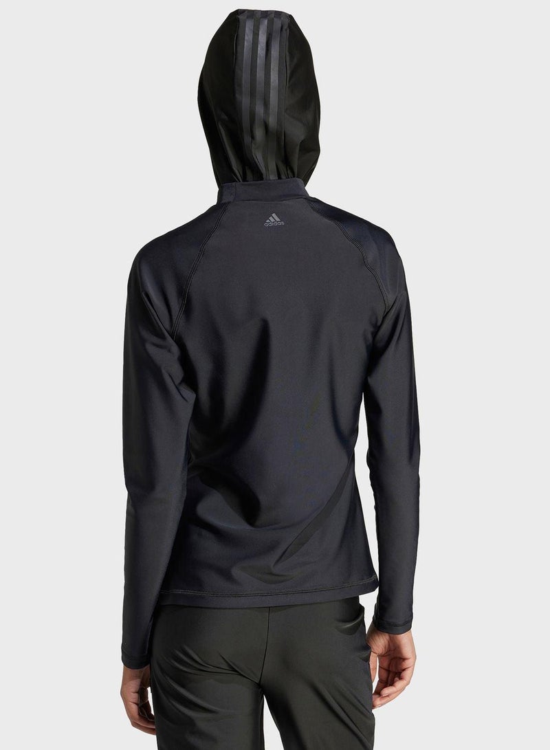 Adidas W Rashgd Ls Black Swim Swimwear 2Xs - Image 2