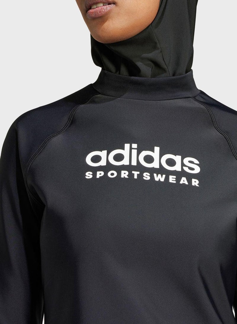 Adidas W Rashgd Ls Black Swim Swimwear 2Xs - Image 3