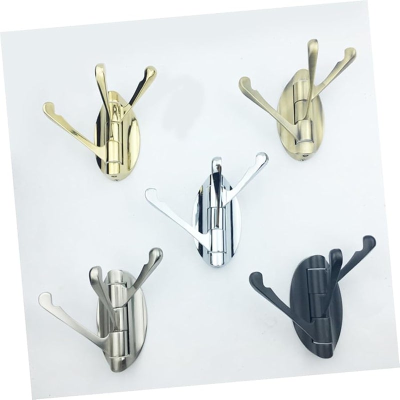Triple Swivel Wall Mounted Coat Hook Heavy Duty Alloy Hanger Silver for Bathroom Kitchen Bedroom - Image 3