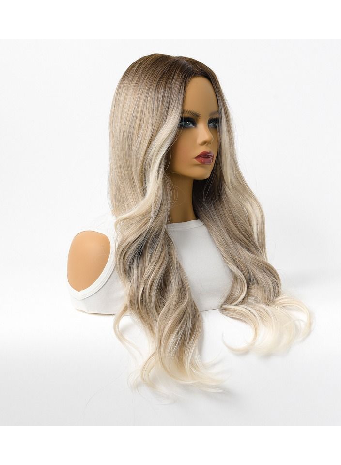 إستيل شعر مستعار أنثى طويل مجعد شعر مموج كبير متوسط ​​طويل كامل غطاء الرأس تسليط الضوء على رمادي - Image 2