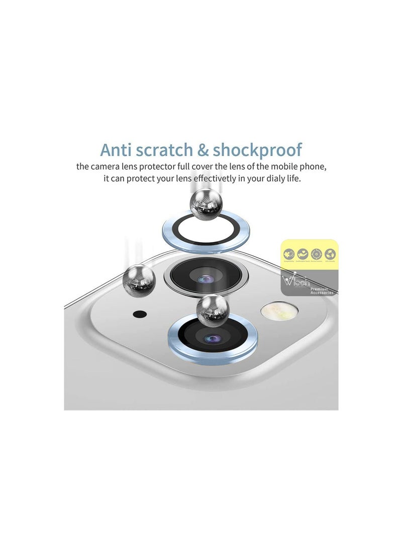 Wtech Premium Camera Lens Film Protector Shield For Apple iPhone 15 Plus 2023 Clear/Blue  - Image 3