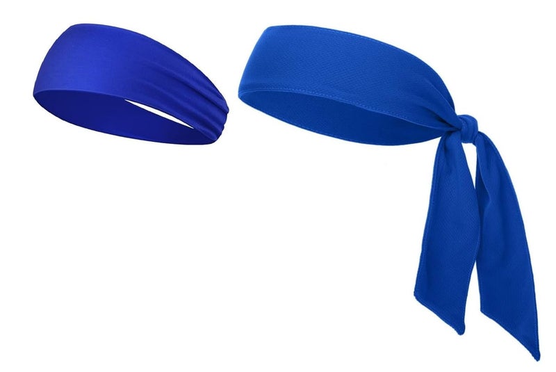 PAROPKAR 2 Design Multi Sports Headbnad Breathable Sweat Wicking Sweatband Wristband Headbands for Men Women Boys Girls (Royal Blue) - Image 1
