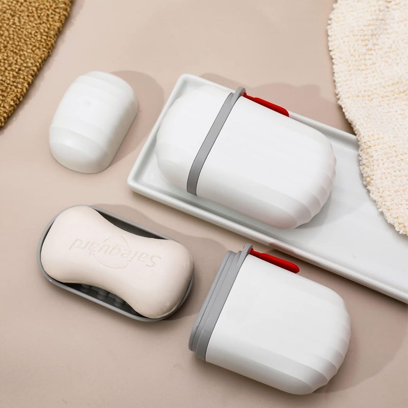 Prostuff.in® Travel Soap Holder || Portable Plastic Soap Dish Container with Cover Holder || for Bathroom,Camping, Kitchen Home Travel Accessories || Travel Soap Box Soap Case Pack of 1 White Color - Image 2