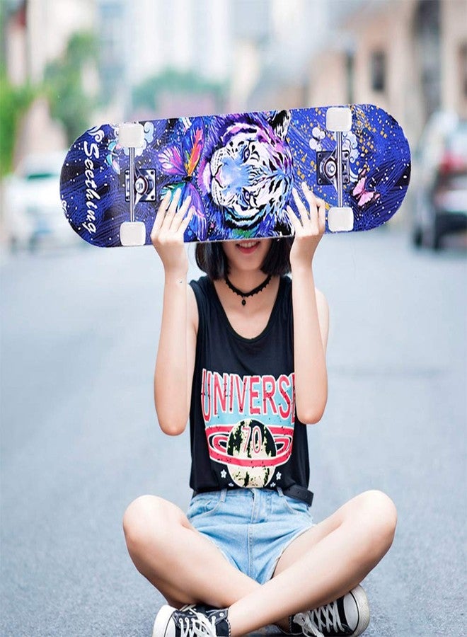 CLYCTIP Complete Skateboards- Standard for Beginners Kids Boys Girls Teenager- 31''x 8''Canadian Maple Cruiser Pro Skate Board - Image 4