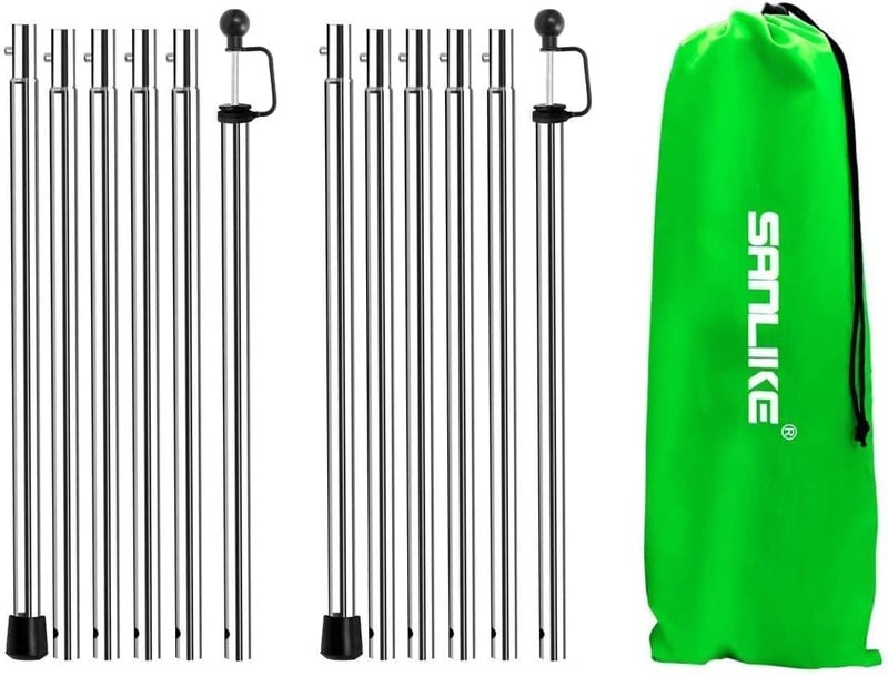 SAN LIKE Tarp Poles Adjustable Heavy Duty 90 in Camping Tent Poles for Tarp Portable Telescoping Tent Poles for Awnings Canopy Rain Fly Shelter Set of 2 - Image 1