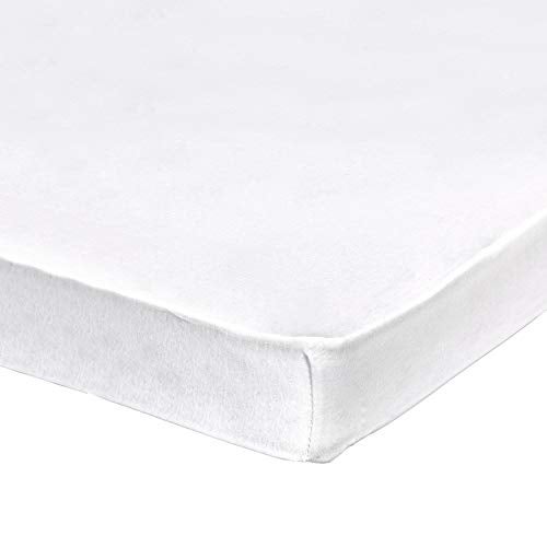 Abstract Mini Crib Cotton Sheets - Pack n Play Sheets Fitted- Ultra Soft Crib Sheets for Boys Girls Baby - Universal - Snug Fitted - Cotton - 24"x38" (Solid White) - Image 1
