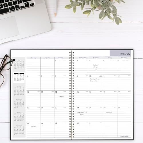 AT-A-GLANCE ATAGLANCE Planner 20252026 Academic Monthly 8 x 12 Large Flexible Cover DayMinder Black AY200 - Image 3