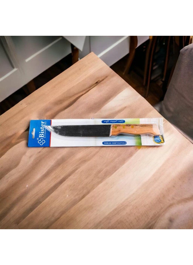 Bister - Kitchen Knife High Stainless Steel 1.5 mm thickness Chinese Chopping Knife Kitchen chef knives with Wooden Brown Color Handle for Home and Restaurant Size 6" - Image 1