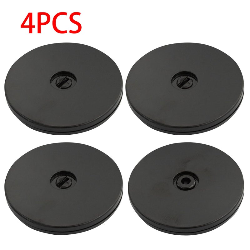 Adyoney 4 Pcs Black 4 inch Acrylic Lazy Susan Rotating Turntable Organizer Bearings - Round Swivel Plate for Spice Rack, Table, Cake, Kitchen Pantry - Image 2