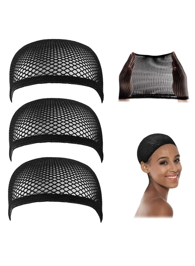 Estelle Wig Caps with Thick Nylon with Close Dome Black Pack of 3 - Image 1