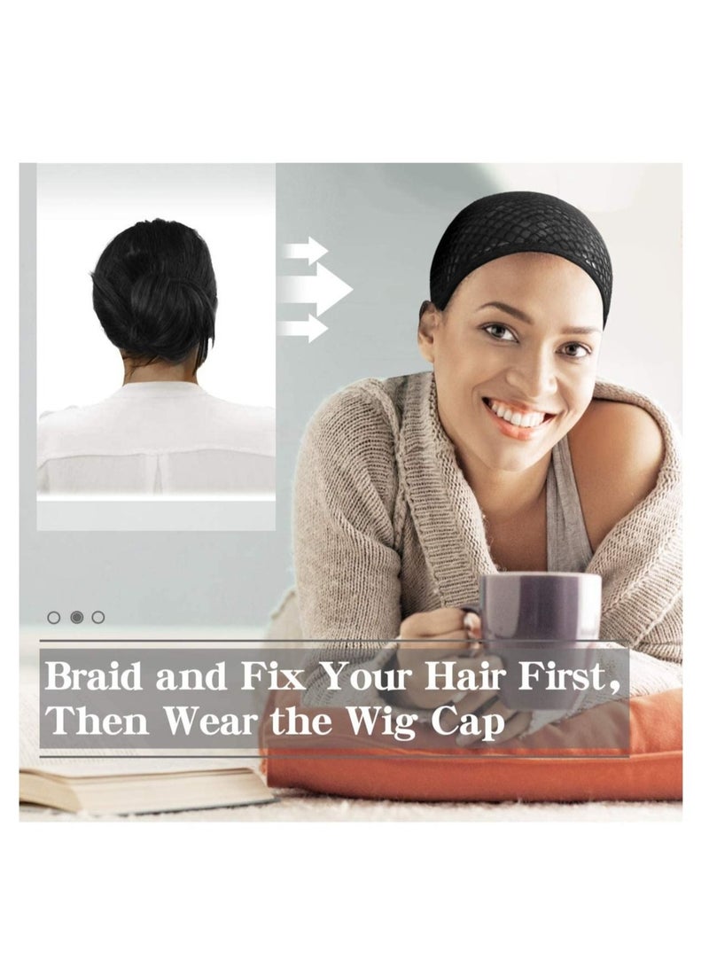 Estelle Wig Caps with Thick Nylon with Close Dome Black Pack of 3 - Image 4