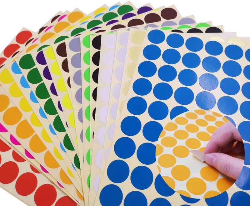 SourceTon 2800 Pcs 3/4 Round Coding Circle Dot Labels, 20 Colors Neon Color Coding Dots Round Stickers - Image 4