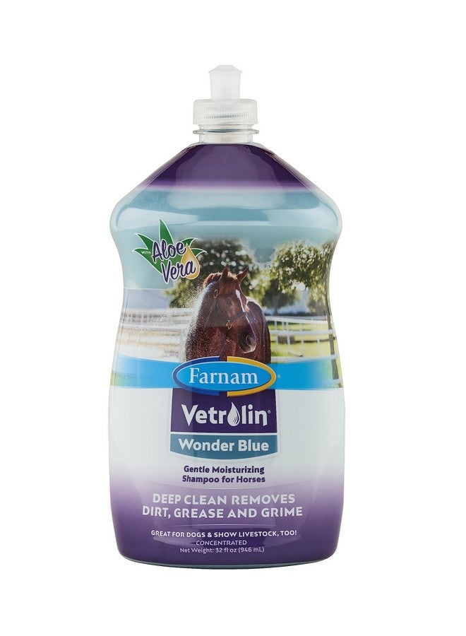 Farnam Vetrolin Wonder Blue Gentle Moisturizing Shampoo For Horses, Livestock And Dogs Blue 32 - Image 1