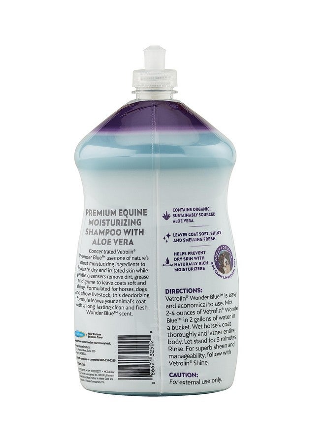Farnam Vetrolin Wonder Blue Gentle Moisturizing Shampoo For Horses, Livestock And Dogs Blue 32 - Image 2