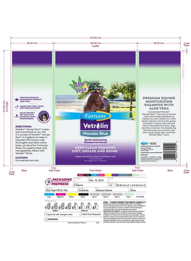 Farnam Vetrolin Wonder Blue Gentle Moisturizing Shampoo For Horses, Livestock And Dogs Blue 32 - Image 3