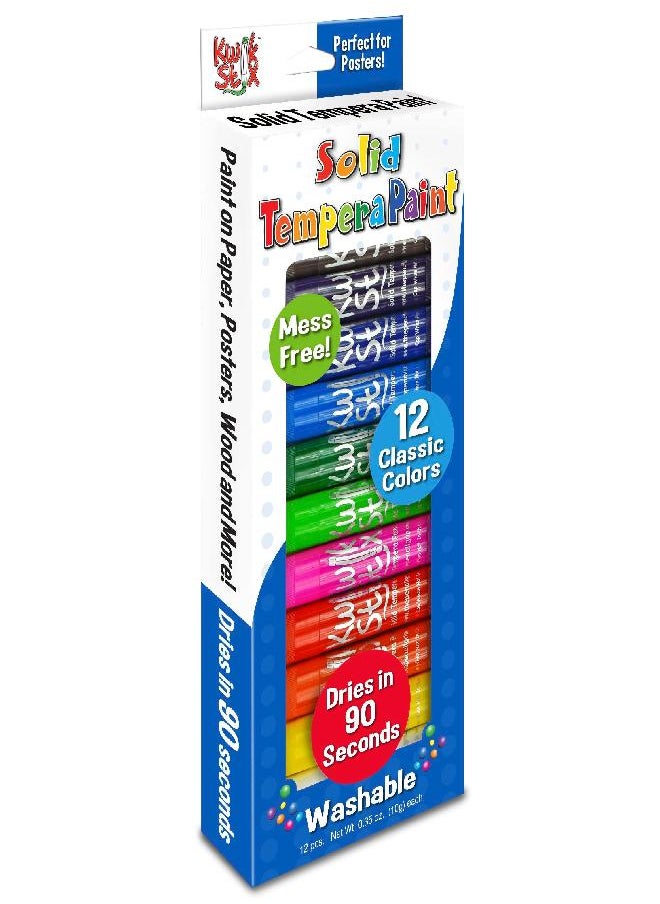 The Pencil Grip - The Pencil Grip Kwik Stix Paint Pens, Solid Tempera Paint Pens, Super Quick Drying TPG-602, 12 Count (Pack of 1) - Image 1