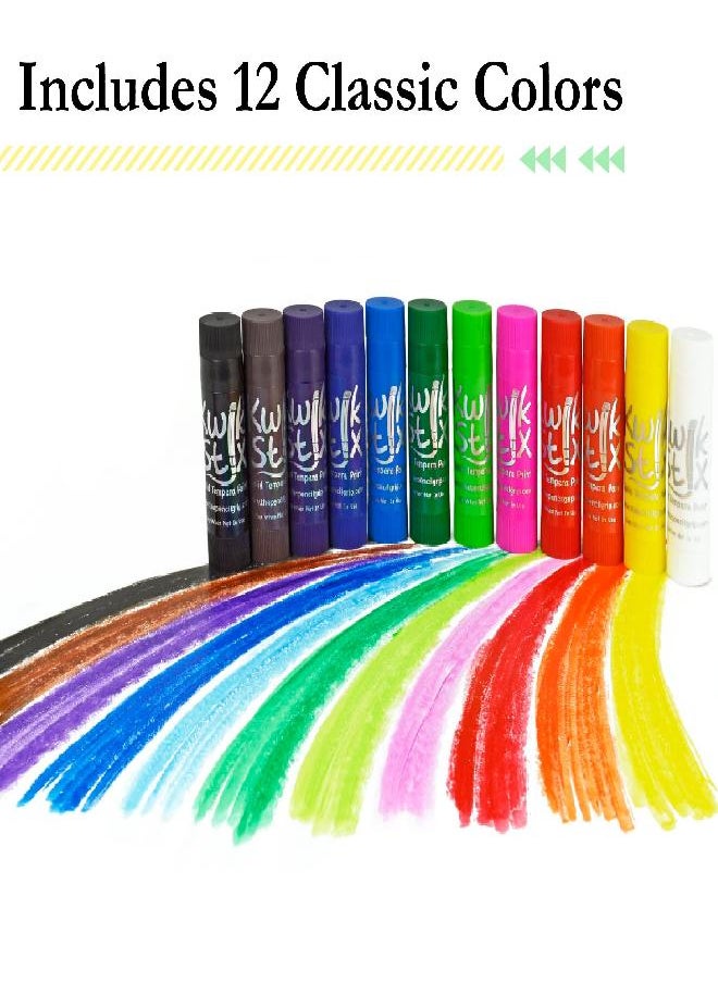 The Pencil Grip - The Pencil Grip Kwik Stix Paint Pens, Solid Tempera Paint Pens, Super Quick Drying TPG-602, 12 Count (Pack of 1) - Image 1
