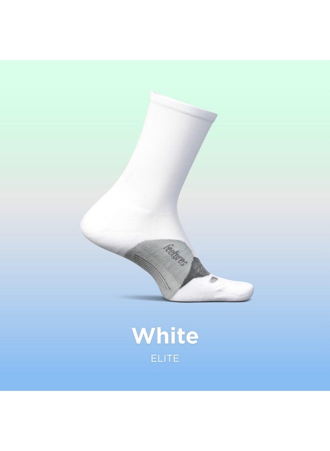 Feetures Feetures Elite Light Cushion Mini Crew Sock - Sport Sock with Targeted Compression - New White, L (1 Pair) - Image 4