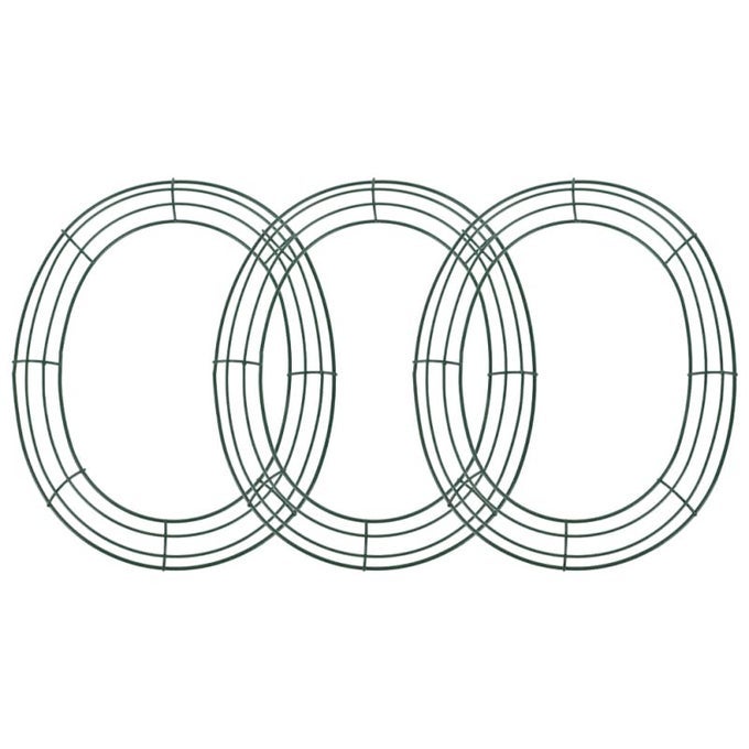 3PCS ROUND WREATH FRAME CHRISTMAS WREATH FORMS 118 INCH EGG SHAPED METAL WIRE FRAMES FOR DIY FLORAL ARRANGEMENT HOLIDAY DECORATIONS
