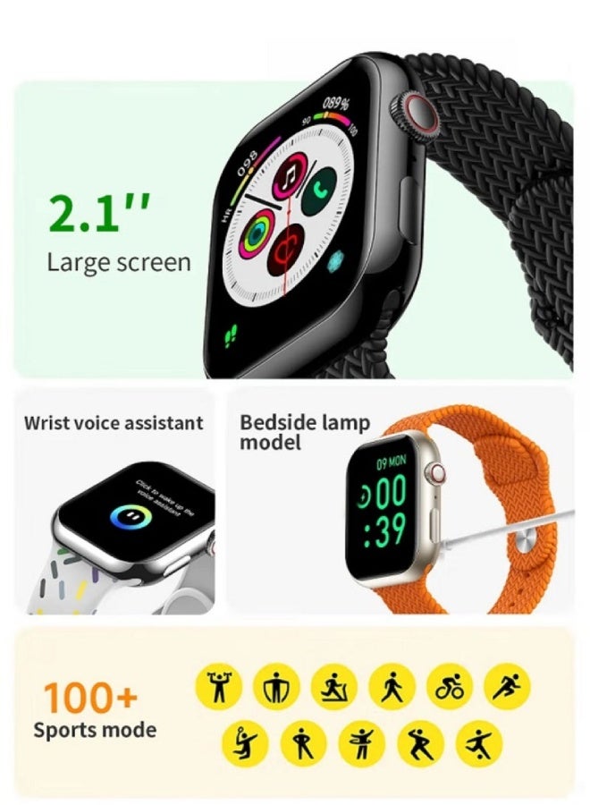 AROAQ Z86 PRO Max Smart Watch Series 9 – 2.1" Big Screen, Bluetooth Calls, Compass, Fitness Tracker, Waterproof, Android & iOS Compatible - Orange - Image 2