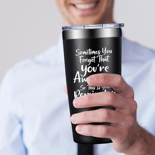 Grifarny Birthday Gifts for Men - Thank You Gift for Men - Inspirational, Christmas Gifts for Best Friends Male, Coworker, Son, Boss - Sometimes You Forget You're Awesome Tumbler Mug Cup 20oz - Image 5