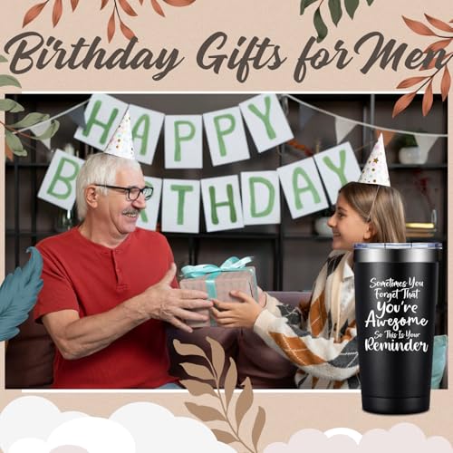Grifarny Birthday Gifts for Men - Thank You Gift for Men - Inspirational, Christmas Gifts for Best Friends Male, Coworker, Son, Boss - Sometimes You Forget You're Awesome Tumbler Mug Cup 20oz - Image 4