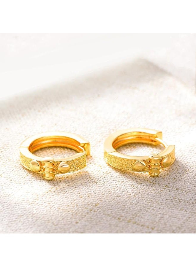 Mevecco Women Huggie Earrings Gold Hoop Sleeper 14K Gold Filled Small Simple Handmade Hypoallergenic Everyday Jewelry - Image 5