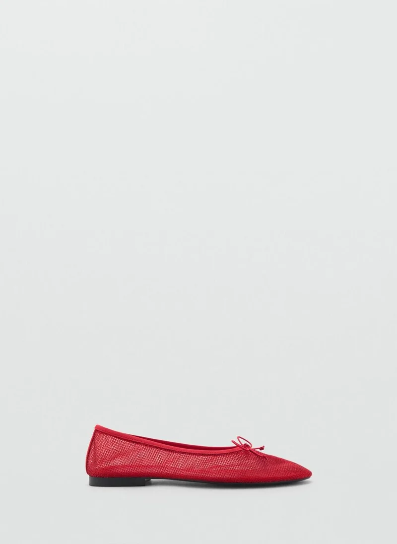 مانجو Casual Mesh Bow Ballerina