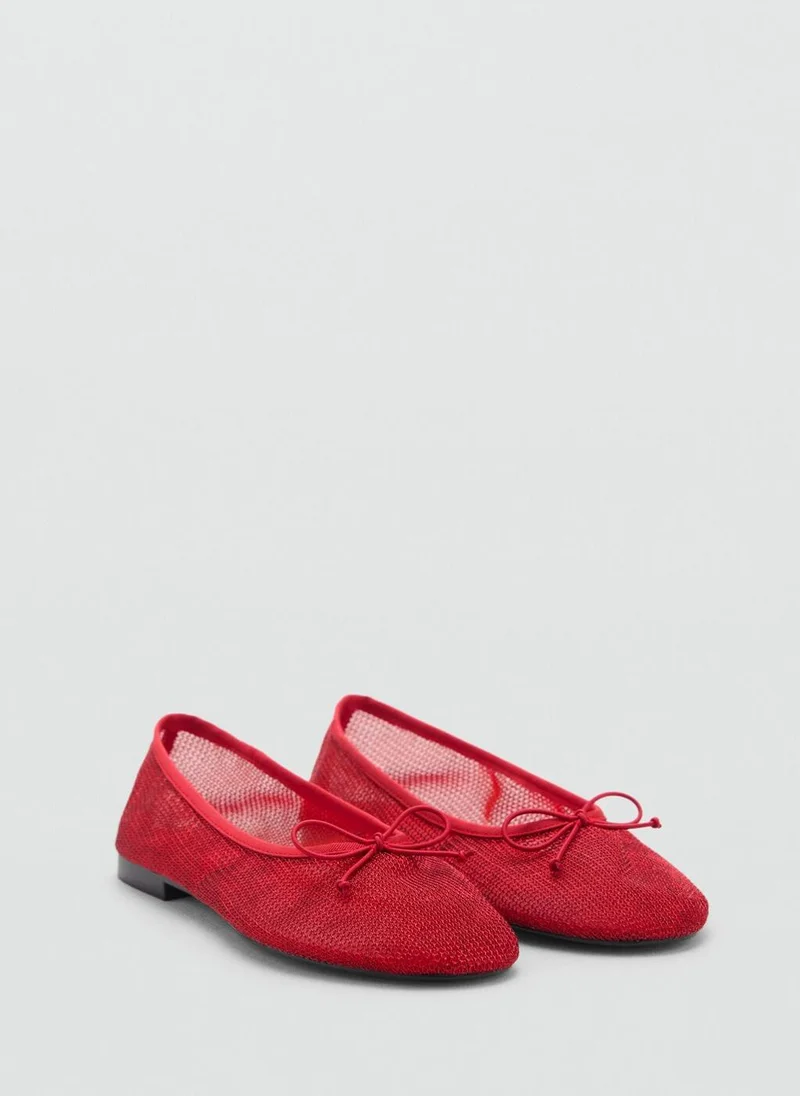 مانجو Casual Mesh Bow Ballerina