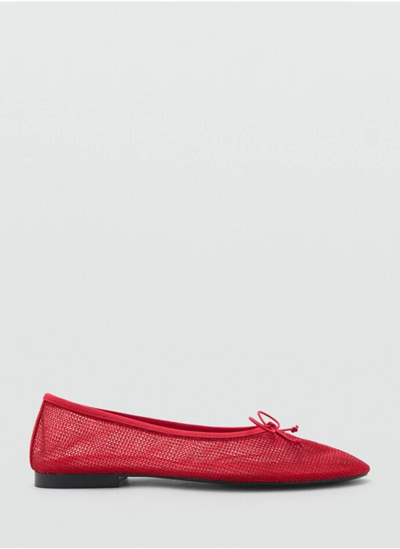 MANGO Casual Mesh Bow Ballerina