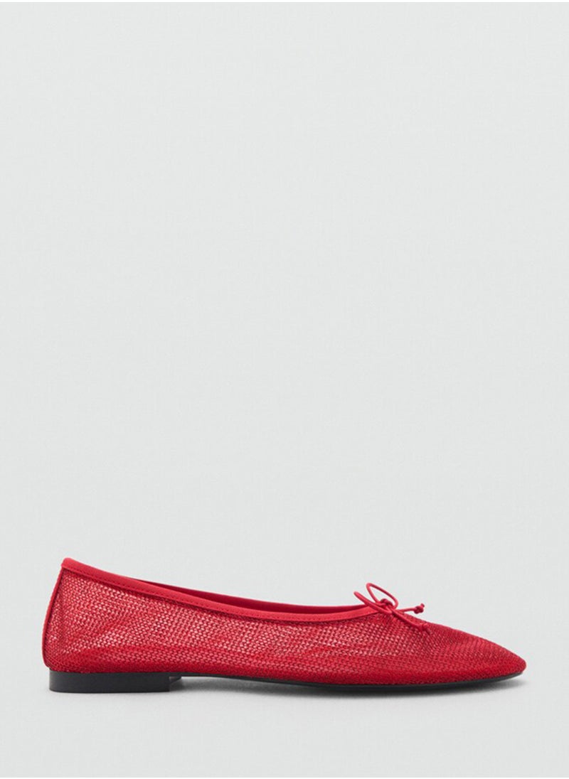 MANGO Casual Mesh Bow Ballerina  - Image 1